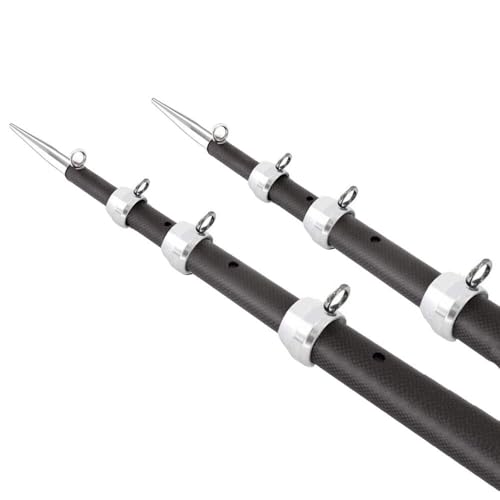 Tigress 3K Carbon Fiber Telescoping Outrigger Pair Matte Black/Silver