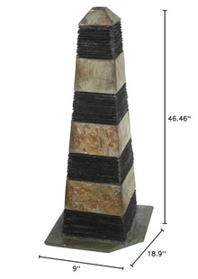 A&B Home Indoor Outdoor Mayan Horizon Water Fountain, 46.5 Inch Tall, Brown and Black