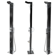 No Worries Products Bondi Black ADA 316 Marine Grade Stainless Steel Outdoor Shower Panel Brushed Stainless Steel