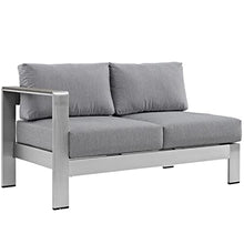 Modway Shore 7-Piece Aluminum Outdoor Patio Sectional Sofa Set in Silver Gray