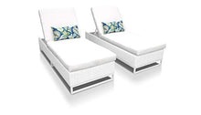 TK Classics Miami Resin Patio Chaise Lounge Set of 2 with Extra White Covers