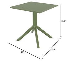 Sky Square Table 27 inch Olive Green