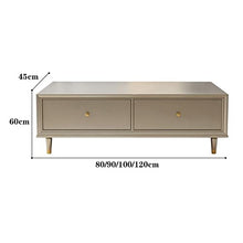 living room table Classic Rectangular Coffee Table, Fashionable and Luxurious Living Room Coffee Table, with Large Capacity Storage Drawer, Champagne Silver outdoor side table ( Size : 80x65x45cm )