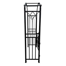 Oakland Living Black Aluminum Garden Arbor Arch with Gate