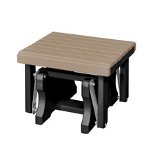 Outdoor Escape Brown Gliding Ottoman, Heavy-Duty HDPE Footrest, Stable All-Weather Accessory, Stainless Steel Hardware