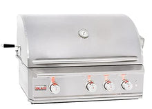 Blaze Professional LUX 34-Inch 3-Burner Built-In Natural Gas Grill | Stainless Steel Outdoor BBQ with Rear Infrared Burner, LED Lights & Rotisserie Kit | BLZ-3PRO-NG