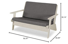 POLYWOOD® Riviera Modern Lounge Loveseat in Sand/Blend Coal