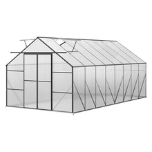 Garvee Heavy Duty Polycarbonate Greenhouse with Sliding Door and Adjustable Vent Window 8x16 FT Gray