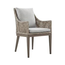 Outdoor Escape Gray Outdoor Dining Chairs Set of 2 with Aluminum Frame, Wicker Material, Beige Cushions, Armrests, Weather-Resistant Design