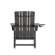 Taylor & Logan Hedley Adirondack Rocking Chair with Cup Holder, Weather Resistant HDPE Adirondack Rocking Chair in Gray, Set of 2