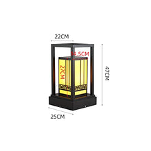 PAOOPA Landscape Path Light, Outdoor Post Light Fixture,Outdoor Bollard Lighting for Lawn, Patio, Courtyard and Driveway Decoration, Black,25x22x47cm
