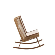 Christopher Knight Home Armont Outdoor Rocking Chair Set of 2, High Back PE Rattan Wicker Rocker with Metal Frame, Rocking Chair with Cushion, Rocker with Ergonomic Design for Patio or Lounge, Brown