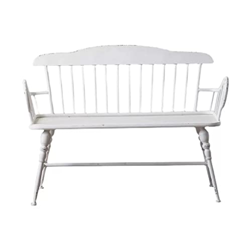 saditesdk Park Benches Nordic Outdoor Wrought Iron Tables and Chairs Balcony Garden Chairs White Bench Backrest Sofa Chairs Garden Courtyard Leisure Chairs Outdoor Benche