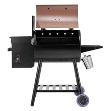 Wood Pellet Smoker Grill, BBQ Electric Grill with Digital Temperature Control & Hopper, Outdoor Smoking Grill with Side Shelf & Wheels for Backyard Patio Camping Tailgating