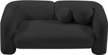 Meridian Furniture Emory Collection Art Deco Boucle Upholstered Loveseat Black