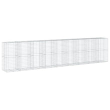 Makastle Gabion Basket with Cover, Rock-Stone Wall with Sturdy Grid for Backyard, Garden, Yard, Rustproof, Weather-Resistant, 354.3x39.4x78.7 in Silver Galvanized Iron
