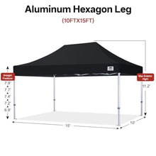 ABCCANOPY Aluminum Hexagon Tent 10x15 Commercial 600D Canopy Black