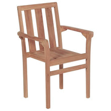 LASWWQMRF 8 Pcs Stackable Solid Teak Patio Dining Chairs with Cushions