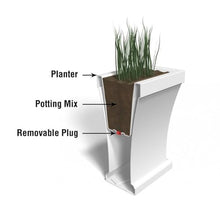 Mayne Bordeaux 40in Rectangular Trough Planter, Black