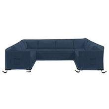 Patio U Shape Sofa Cover 12 Oz Waterproof - 100% UV & Weather Resistant Customize Outdoor sofa Cover with Air Pockets and Drawstring with Snug Fit (33" H x 120" W x 35" D, Blue)