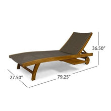 Noble House Banzai Outdoor Wicker and Wood Chaise Lounge Set of 4 Brown