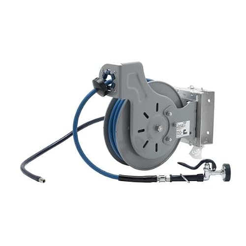 T&S Brass B-7232-01-ESB36, 3/8" x 35' Open Epoxy Coated Reel, 36" Flexible Water Hose & SS Swing Bracket