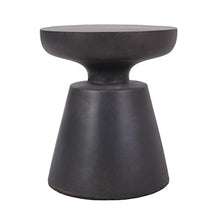 Outdoor Lightweight Concrete Side Table, Modern Copper Accent End Table, Weather Resistant Round Accent Table for Patio, Balcony & Living Room