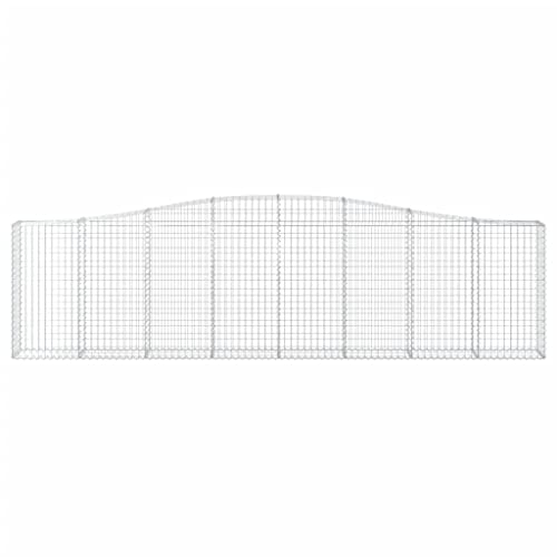 Arched Gabion Baskets 2 pcs 157.5"x11.8"x39.4"/47.2" Galvanized Iron White Black Other