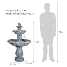 ourrco 48" H Elegant Water Fountain Outdoor Garden - Decorative Water Fountain Outdoor with Intricate Design for Patio, Backyard, Lawn, Outside Decor