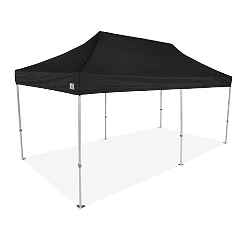 Impact 10' x 20' Pop Up Canopy Tent, Commercial Grade Aluminum Frame and 500D Fabric, Includes Roller Bag, Black