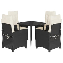 DYRJDJWIDHW Patio Rocking Chairs,Patio loveseat,Apartment Patio Furniture,5 Piece Patio Dining Set with Cushions Black Poly RattanSuitable for Patio, Garden, Gazebo Low