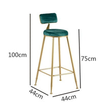 YXIANG56Q Bar Stools Green Iron Bar Stools for Home Use Casual Restaurant Bar High Chair 2 Piece Set Bar Chairs