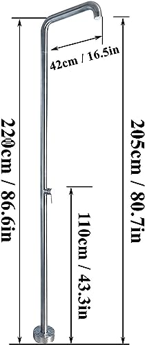 Outdoor Shower kit Portable Outdoor Shower, Stainless Steel Rain Shower Outdoor Shower Column for Poolside Backyard Beach Pool Spa,Waterproof, UV Proof & Frost-Resistant(Small Nozzle)