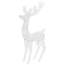 XXL Acrylic Christmas Reindeer Decorations, 2-Pack 70.9 Inch Standing Lighted Deer, 250 LED Cold White Lights, 8 Lighting Modes, Indoor Outdoor Holiday Yard Lawn Decor