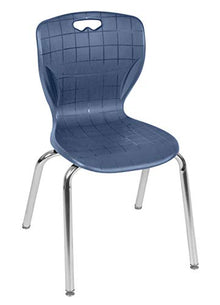 Regency Kee Height Adjustable Classroom Table Set with Four 18" Andy Chairs, Mahogany/Navy