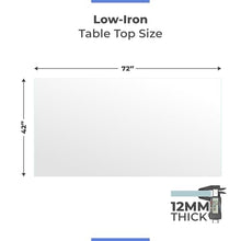 Ultra Clear Glass Table Top 42x72 Inch Rectangle - Low Iron Tempered Glass 1/2 Inch Beveled Edge - Replacement for Dining Patio End Tables - Durable Table Protector