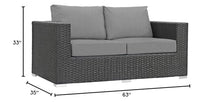 Modway Sojourn Wicker Rattan Outdoor Loveseat Canvas Gray
