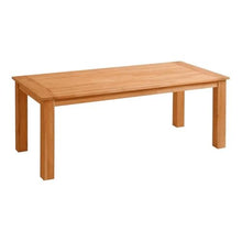Afuera Living Outdoor Teak Wood Dining Table, 80 x 36 x 30.25 in, Natural Oil Finish, Sustainable Plantation Teak, Umbrella Hole, Seats up to 8, Mid-Century Style Patio Furniture for Alfresco