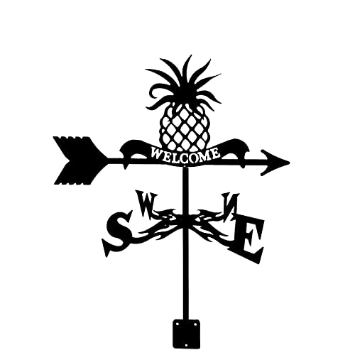 Pineapple Metal Weathervane Stainless Steel Weather Vane with Roof Mount Roof Garden Decorations for Outdoor Farm Yard Garden Gazebo Wind Vane (Style 5) (Style 1)