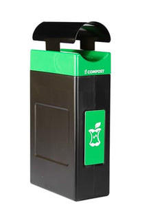 Avante™ Series Made in The USA, Black Compost Container, 30-Gallon Shallow, Green Compost Panel, Green Lid, Black Canopy, Liner Included