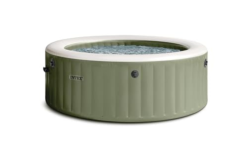 INTEX 28425EG PureSpa Bubble Massage Spa Set Outdoor Inflatable Portable Hot Tub, Includes Energy Efficient Spa Cover, Saltwater System Ready, 4 Person, 77in x 28in