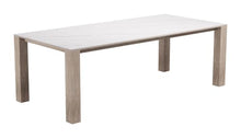 Leilani Rectangular Dining Table White, White Dining Table, Modern Style, Faux Marble Sintered Stone Rectangular Shape Tabletop, Aluminum, Outdoor Dining, 90" W x 42" D x 30.2" H