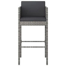 WEHUOSIF 5 Piece Patio Bar Set with Cushions,Outdoor Dining Chairs,Bistro Set,Patio Furniture Set,High Foot Bar,Porch Furniture,Outdoor Seating,for Bistro,Bar,Garden,Backyard, Poly Rattan Gray