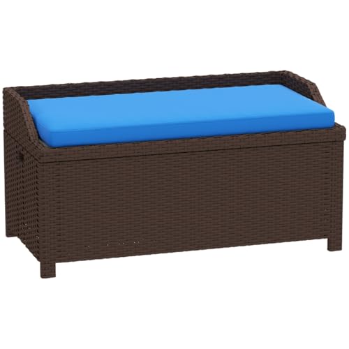 lafengyan Versatile Storage Bench with Comfortable Cushioned Seat and Durable Aluminum Frame for Living Room or Patio Use