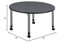 Romig Height Adjustable Mobile Classroom Table 48" Round Grey