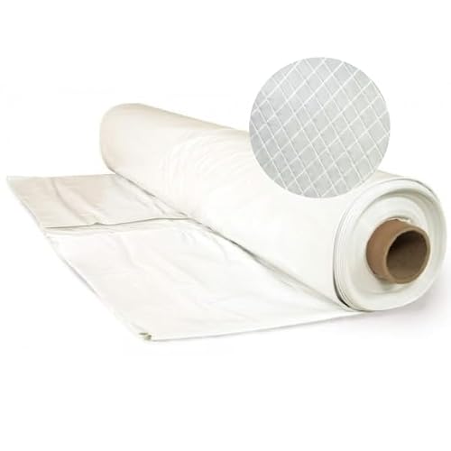 Farm Plastic Supply - String Reinforced 4 Year UV Resistant 10 mil White Greenhouse Plastic Sheeting - 4 Year UV Resistant Polyethylene Greenhouse Film, Hoop House Green House Cover (16' x 50')