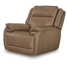 Benzara Glenn Power Recliner Chair with Adjustable Headrest, USB Port, Brown Leather