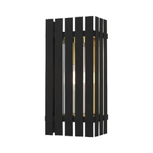 Livex 1 Light Black Outdoor Wall Lantern Brass