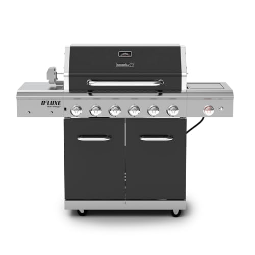 Nexgrill Deluxe 6-Burner Gas Grill, Ceramic Side Burner & Rotisserie Kit