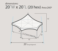TentandTable 20' x 20' High Peak Hexagon Frame Party Tent White
